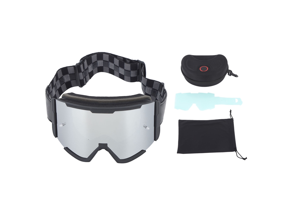 Óculos de Proteção Desportivos para Homens e Mulheres Motociclismo Anti poeira Vento Lentes Prateadas