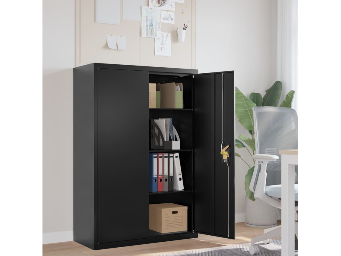 Vidaxl Arquivador 90x40x140 Cm Aço Preto