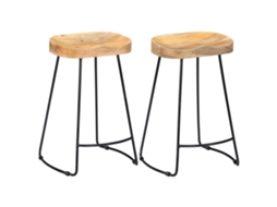 Vidaxl Bancos De Bar Gavin 2 Pcs Madeira Mangueira Maciça