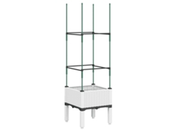 Vaso/Floreira de Jardim com Treliça VIDAXL Pp Branco 40 X 40 X 142.5 Cm