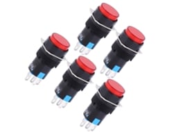Interruptor Push Button Redondo 5-pino Com Luz