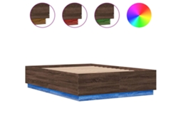 Estrutura Cama com Luzes Led Derivados Madeira Carvalho Castanho MAISON EXCLUSIVE