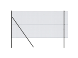 Conjunto 1 Poste De Cerca Vidaxl Cinzento Aço (25 X 1,2 M)
