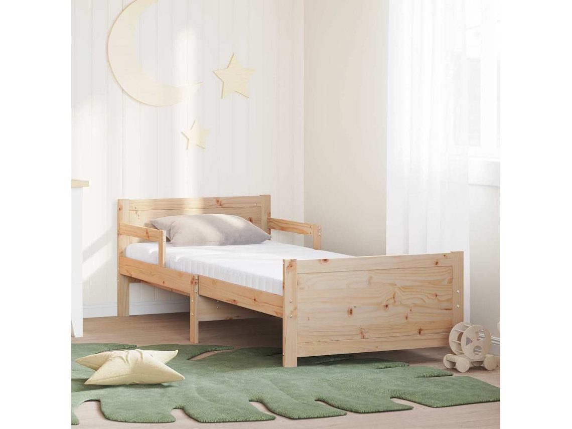 Vidaxl Estrutura De Cama Com Colchão Extensível Castanho 80 X 200 Cm