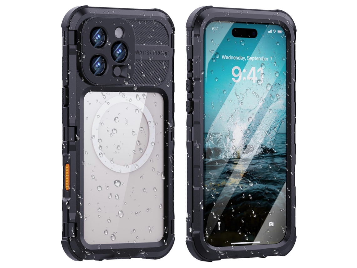 Para Iphone 16 Pro Max Ip68 Capa De Telemóvel De Mergulho De Metal À Prova De Água Compatível Com Magsafe