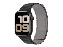 Pulseira Magnética De Silicone Tátil Com Três Contas E Duas Peças Para Apple Watch S11, Preta E Cinza, Tamanhos 38 40 41 42mm