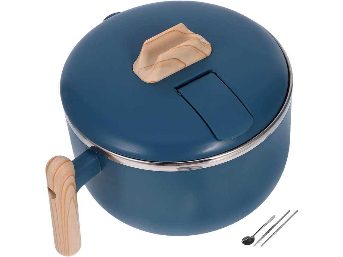 Tigela Para Ramen Uonlytech De 1200ml Em Aço Inoxidável Com Tampa, Design Multifuncional E Isolamento Térmico Para