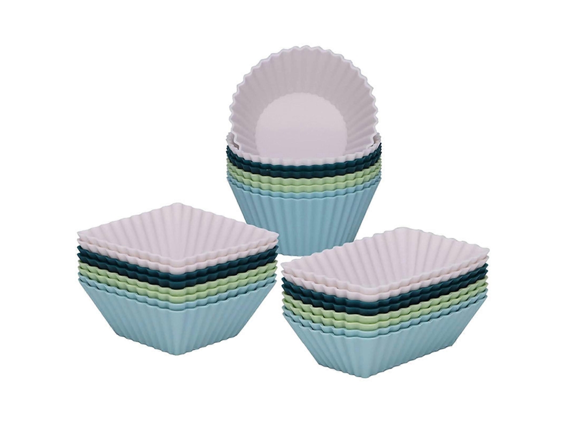 Conjunto De 24 Forminhas De Silicone Antiaderentes E Reutilizáveis ​​para Cupcakes, Ideais Para Festas E Natal.