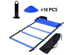Kit De Treinamento De Velocidade E Agilidade Com Escada Plana De 19 Pés E 10 Cones De Disco Slowmoose
