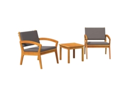 Conjunto Bistrô com Almofada 3 Peças Poliéster Marrom MAISON EXCLUSIVE