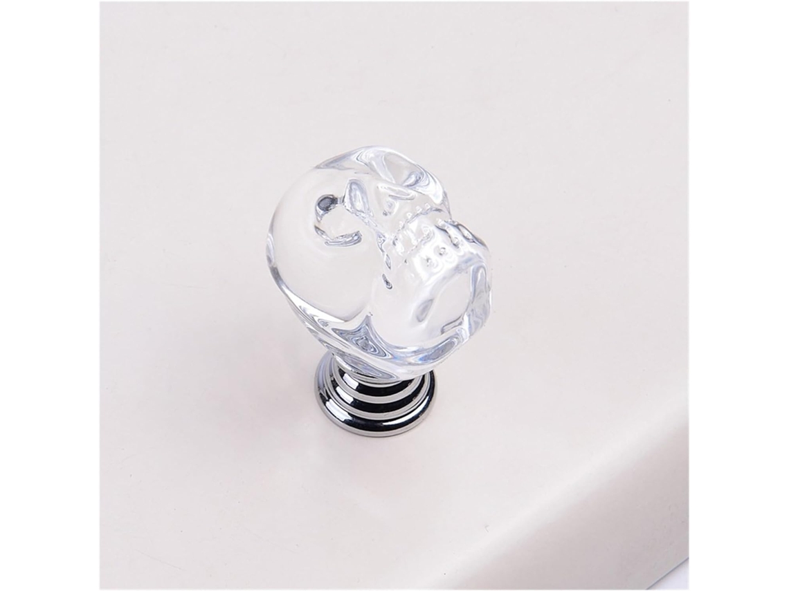 Conjunto De 2 Puxadores Simples Em Estilo Europeu Com Caveira Cristal Para Gavetas, Armários E Portas De Guarda Roupas