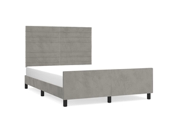 Bed Frame With Headboard, Bed Frames With Headboards Vidaxl Cinzeto Veludo (140 X 200 Cm)