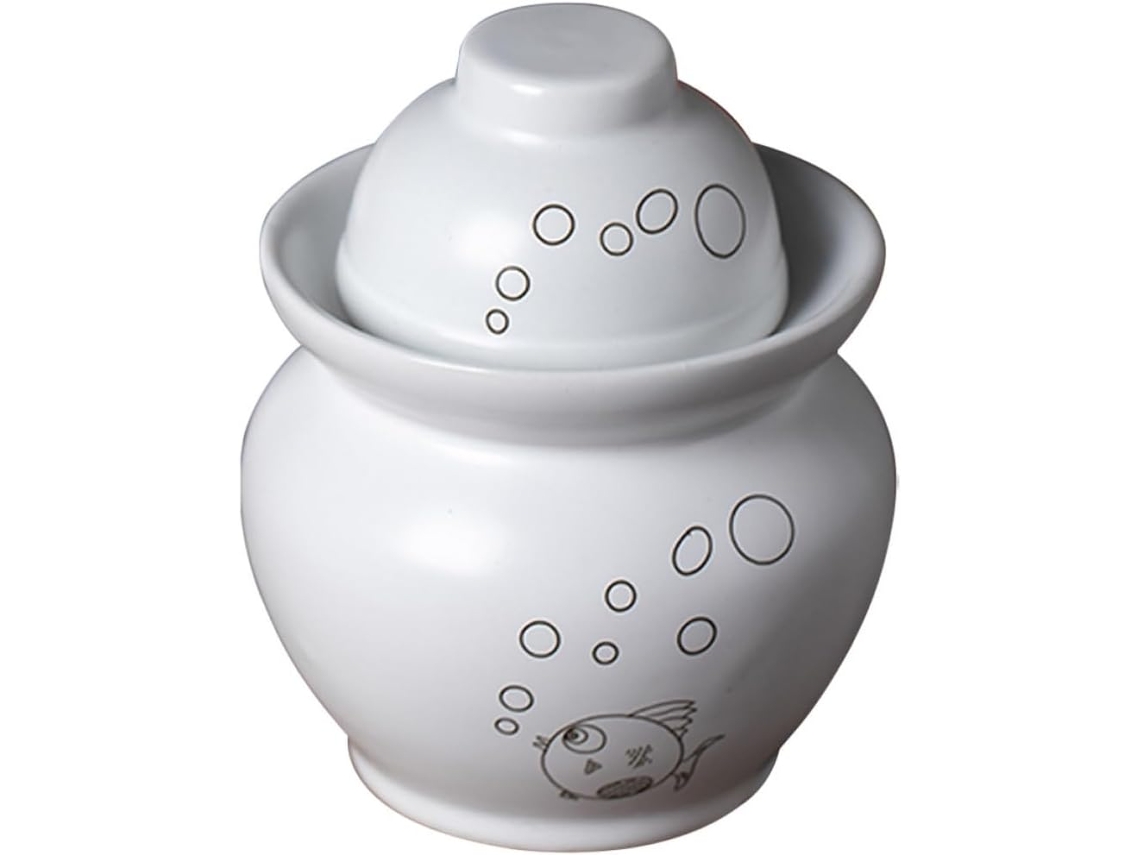 Pote De Fermentação Hermético Cerâmica 0, 75kg Compacto E Fácil De Armazenar Para Kimchi Vegetais Em Conserva