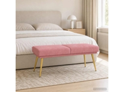 Vidaxl Banco De Camadas Duplas Rosa 120 X 45 X 46 Cm Veludo