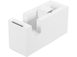 Dispensador de Fita Adesiva Mesa Em Abs Branco, Leve