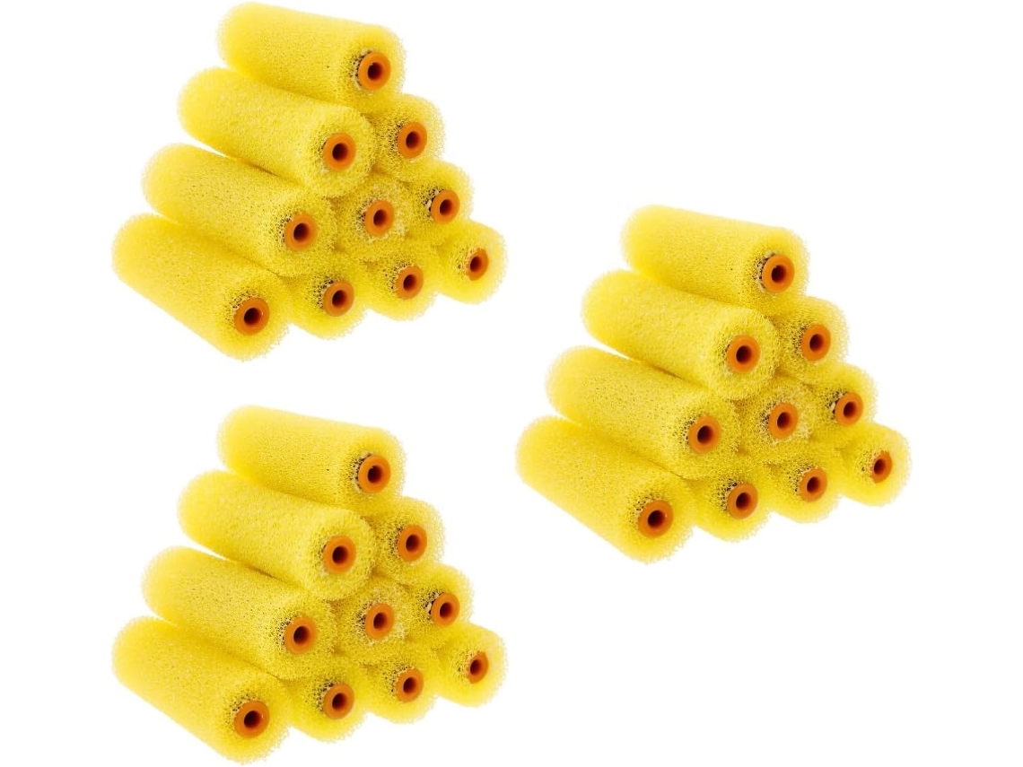 Conjunto De 30 Rolos De Pintura Texturizados Com Esponja Para Decoração De Paredes.