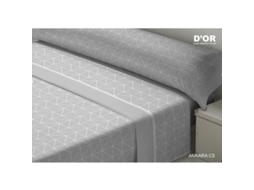 Conjunto De Lençol Dor Ankara Algodão Cinzento (48x35x9.6cm)