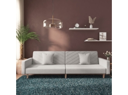 Vidaxl Sofá-cama 2 Lugares Com Duas Almofadas Tecido Cinzento-claro