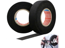 2 Rolos de Fita Adesiva Isolante Preta de Tecido, 15 M, para Uso Automotivo, 19 Mm/25 Mm, Resistente À Temperatura para Fios Expostos. GOKOCO