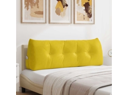 Vidaxl Travesseiro Para Costas Amarelo 140 X 24 X 50 Cm Veludo