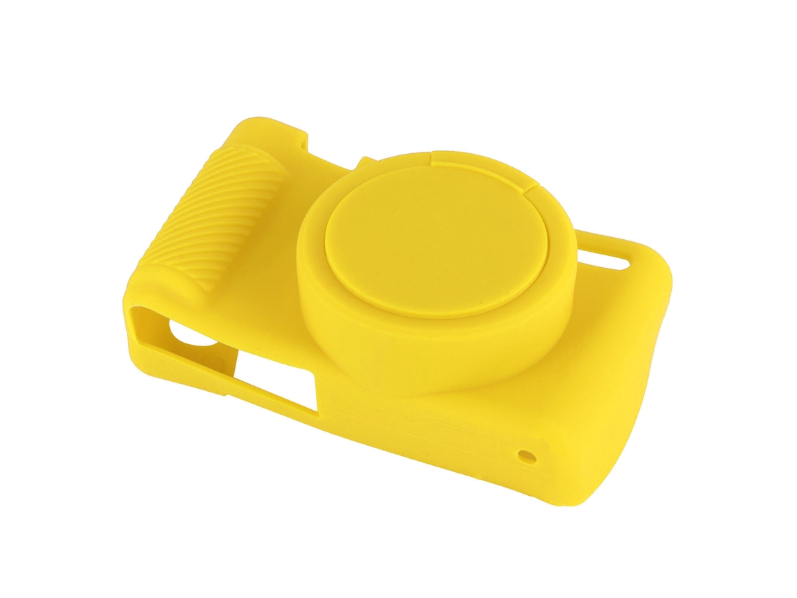 Capa protetora de silicone para câmera Sony ZN1, cor amarela, acessório.