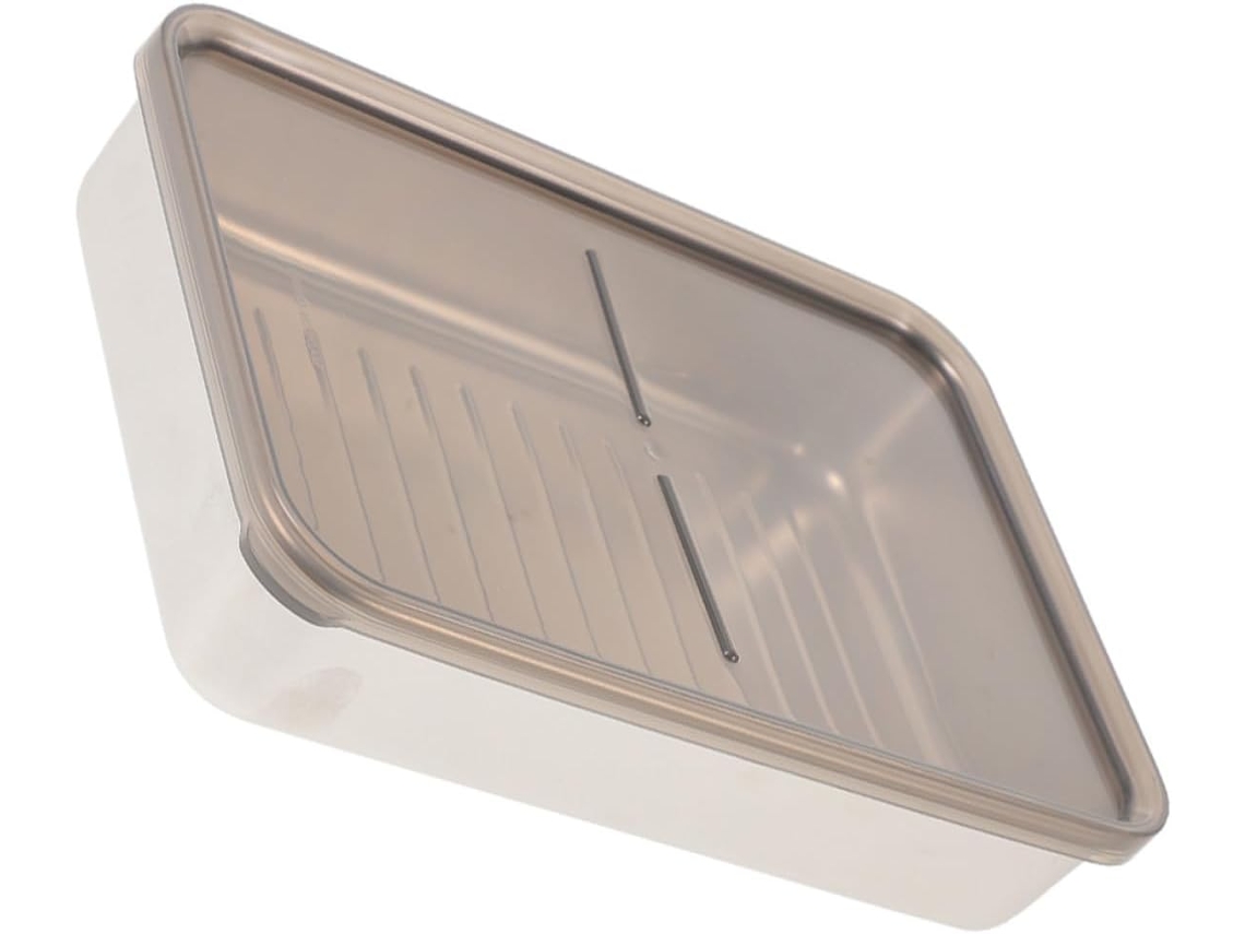 Recipiente Bento Para Alimentos Em Aço Inoxidável E Pp Geladeira Com Tampa Transparente Manter Os Frescos, Ideal Para