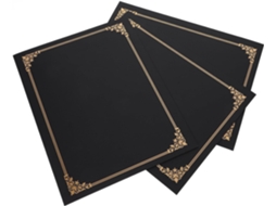 Capa De Certificado De Honra Em Papel Noir 3 Peças Moedas Arrondis Design Elegante E Resistente A Raios