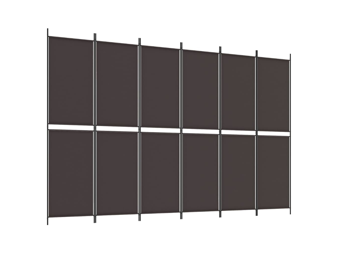 Biombo VIDAXL Marrom Tecido (300x200 cm)