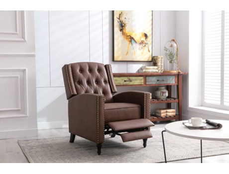 Poltrona relaxante com fun??o reclin?vel, poltrona push-back, poltrona TV, sala de estar, sof?-cama ergon?mico para cochilos, leitura Marrom