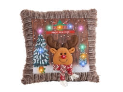 Laxiscreed Almofada Natal Com Luz, Pai Natal, Boneco De Neve E Animais Com Estilo Elfo