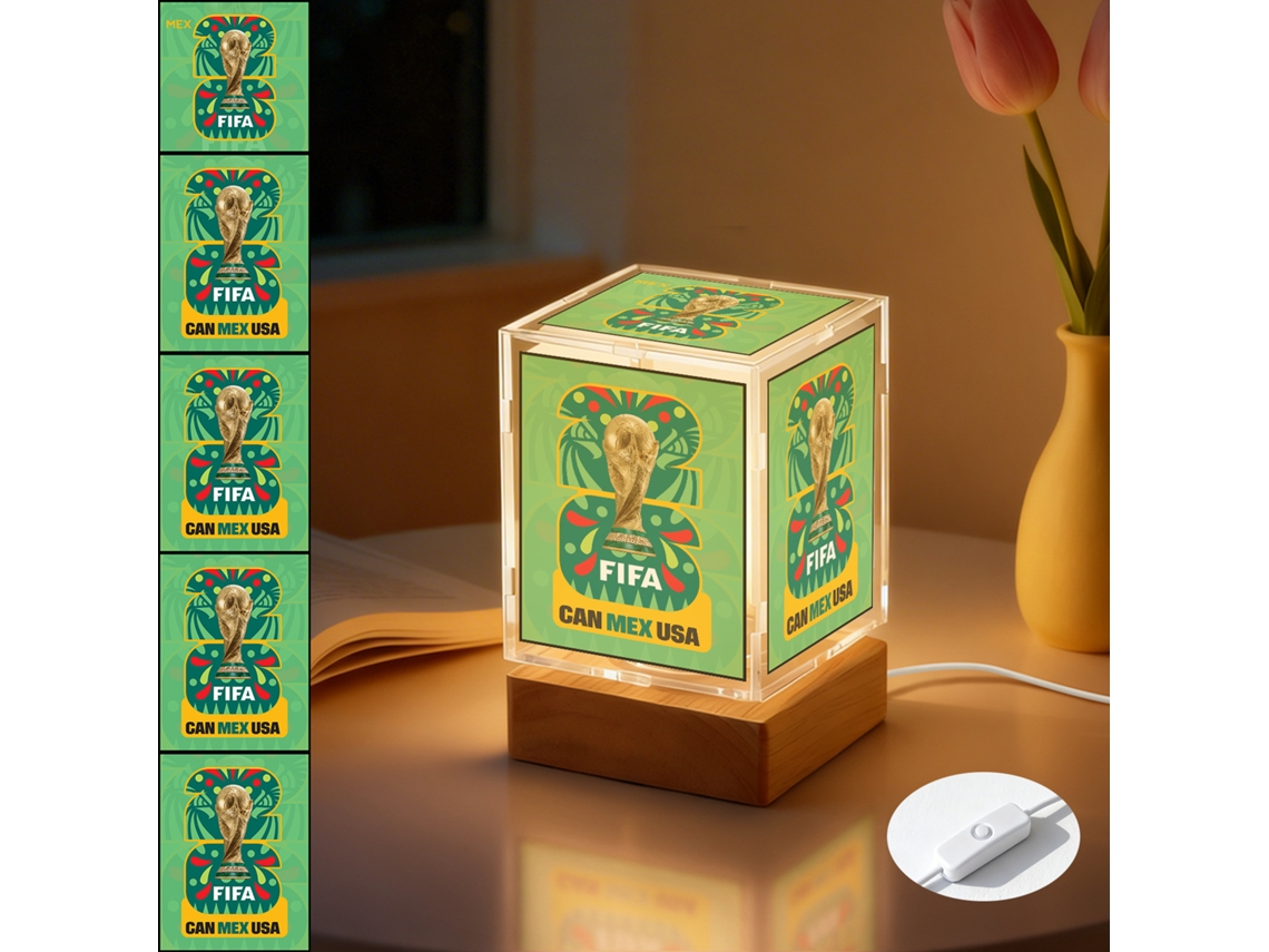 Luminária de Mesa Led Copa do Mundo 2026 com Tema Futebol, Alimentada por Usb, para Decoração de Quarto Torcedores, Mex, Plug, In BRILVIBERA