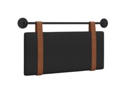 Vidaxl Cabeceira Suspensa Liso Preto 90 X 55 X 5 Cm Pu Antigo