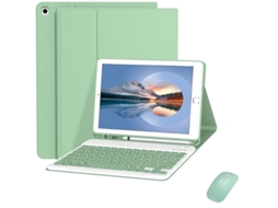 Capa Protetora Verde Menta Teclado Bluetooth Com Tampa Quadrada Verde Menta Mouse, Para Ipad De 10,2/10,5/air3/789 Gerações Yunzii