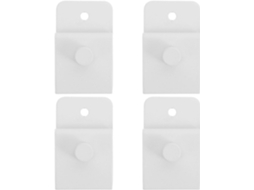 Conjunto de 4 Prendedores Parede em Material Resistente, na Cor Branca, Ideais para Pendurar Colchas CHABERLU