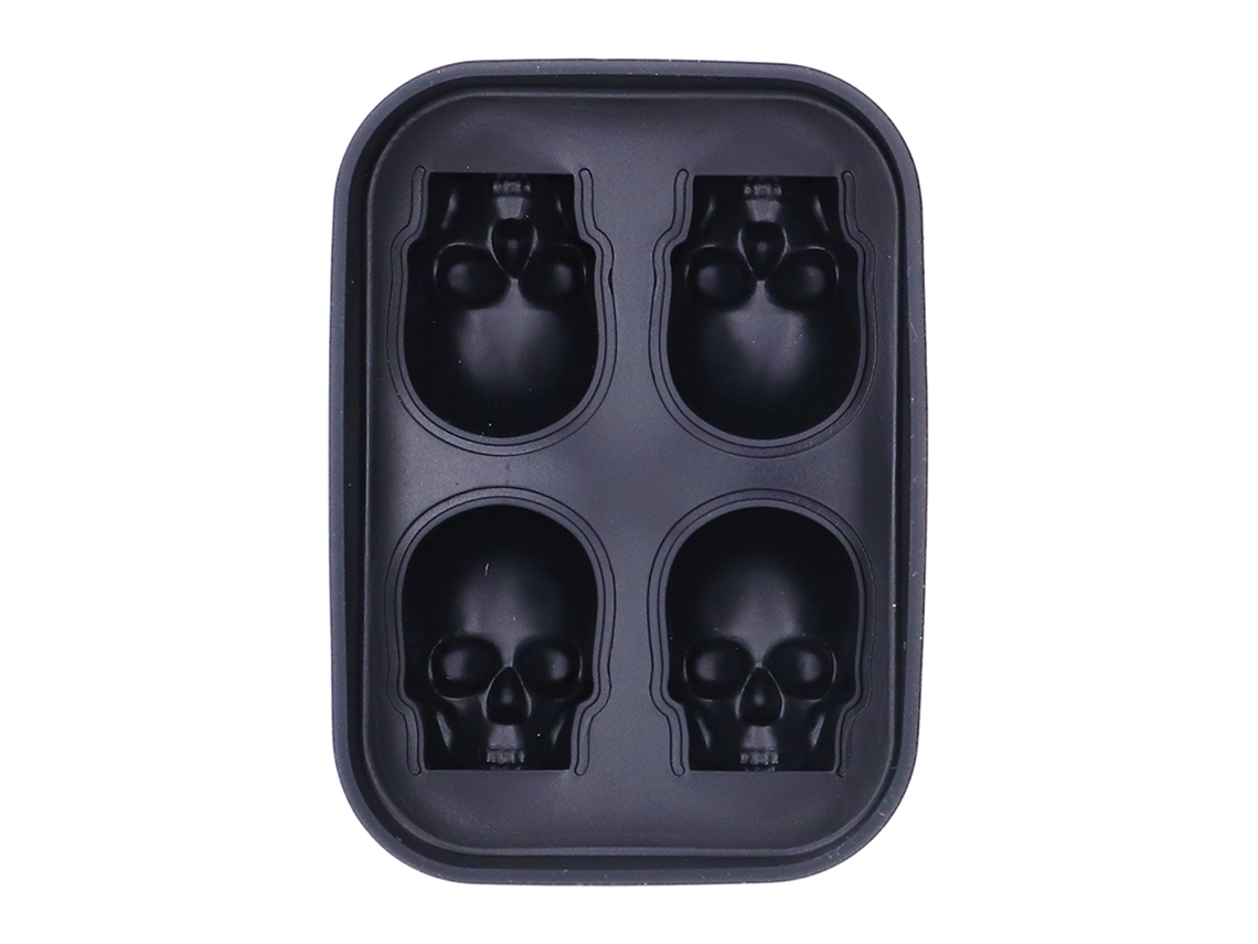 Forma de Caveira 4grade Mold de Gelo Antiaderente para Bar