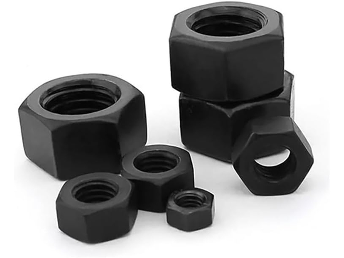 Porcas Sextavadas Sortidas, Métricas De Aço Carbono Preto, Vários