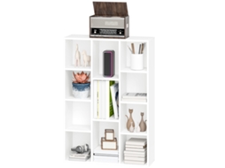 Prateleira 11 Compartimentos vertical/horizontal para livros e decoração 74,3x24x106cm branca | S/MARCA