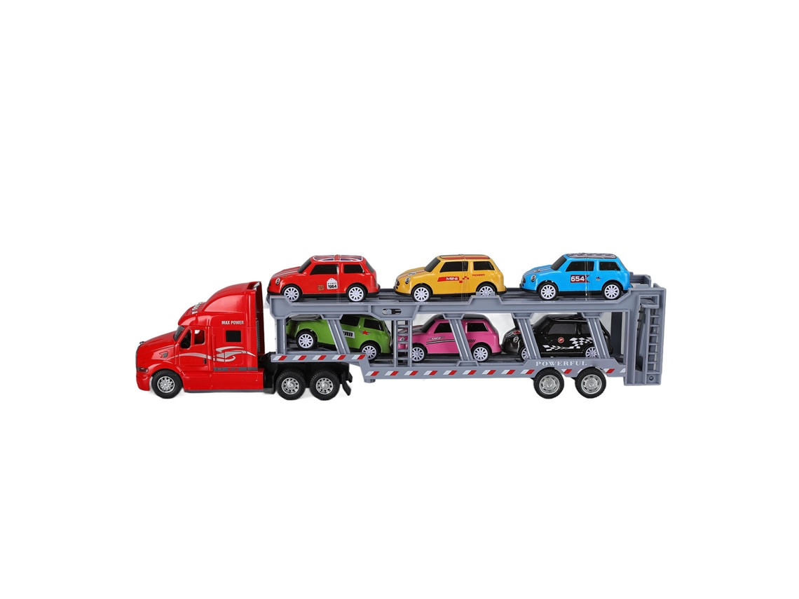 Brinquedo Caminhão Transportador De Liga Detachable 6 Carros Para Crianças 3+ (vermelho)
