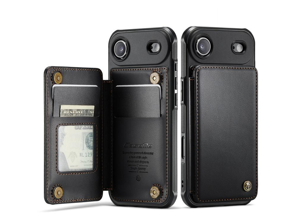 Capa Para Iphone 17 Air Com Compartimento Para Cartão E Proteção Rfid.
