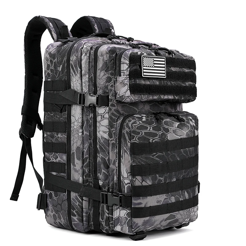 Mochila De Caminhada Unissex De 45 Litros Com Estampa De Camuflagem Tática (camuflagem Python).
