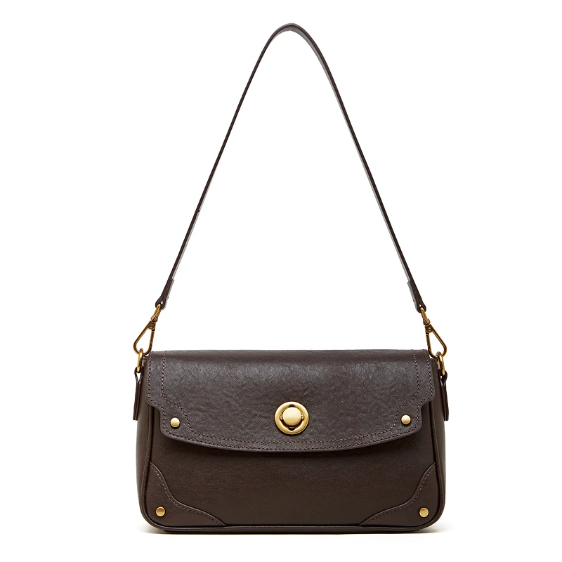 (3280-café) Nova Bolsa Feminina Retrô De Luxo 2026, Bolsa De Ombro Feminina Em Couro Genuíno