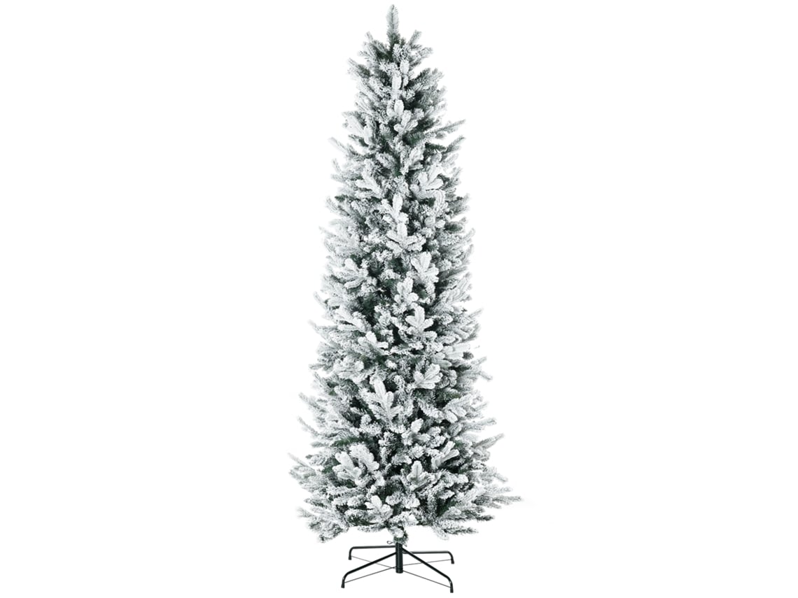 Árvore De Natal Nevada 225cm Com 988 Ramos E Base Em Aço Para Interiores Com Abertura Automática