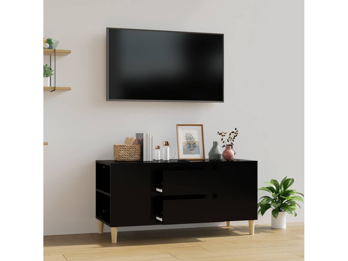 Vidaxl Móvel Para Tv 102x44,5x50 Cm Derivados De Madeira Preto