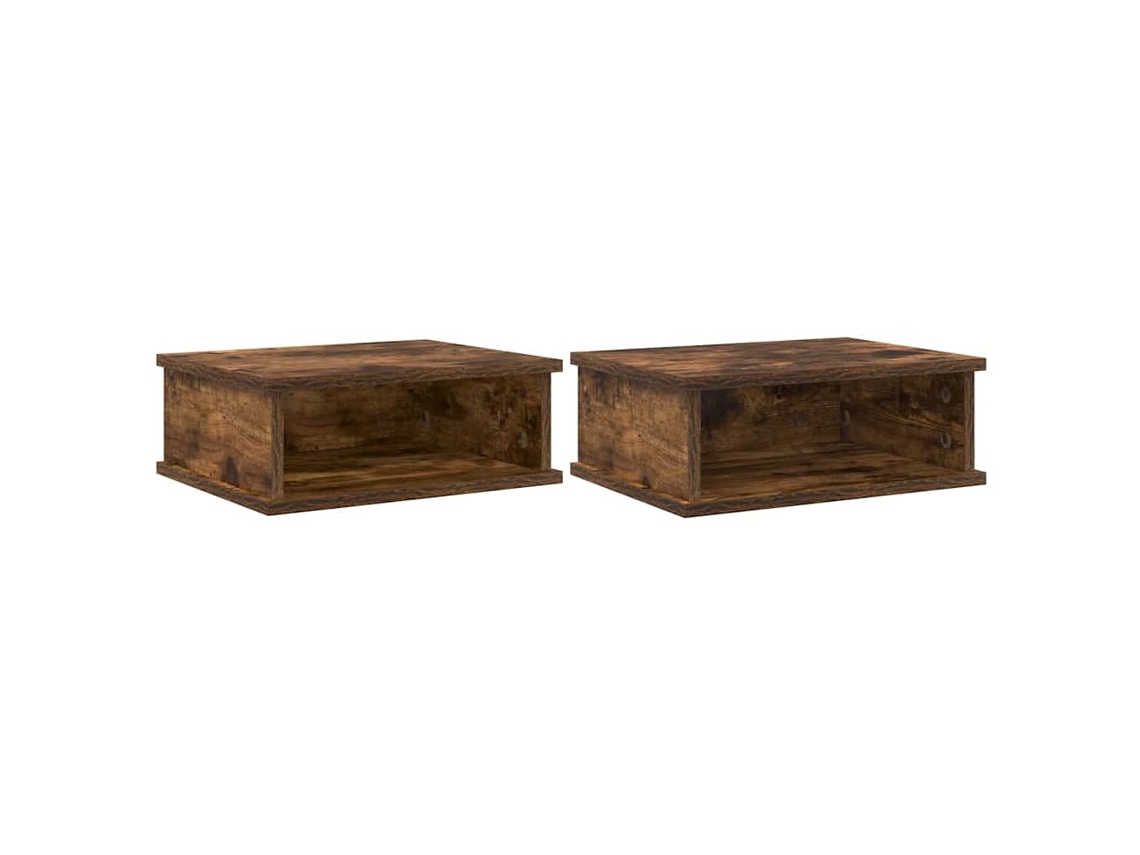 Conjunto de 2 Mesas de Cabeceira Carvalho Defumado (40x31x15 cm)