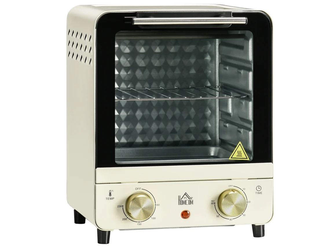 Mini Forno, Capacidade De 15 Litros, Com Aquecimento Assistido Por Ventilador, 1000 Watts, Faixa De Temperatura De 60 A 230 Graus Celsius