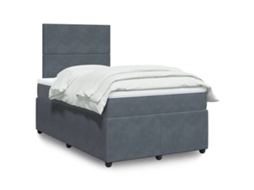 Vidaxl Cama Boxspring Com Colchão 120x200 Cm Veludo Cinzento-escuro