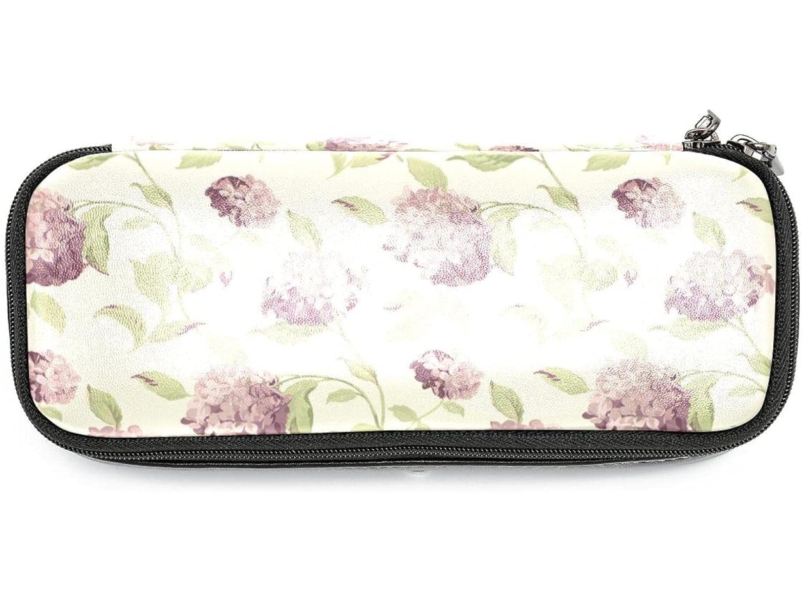 Caixa organizadora grande com estampa floral retrô para lápis, marcadores, maquiagem, mochila escolar e bolsa.