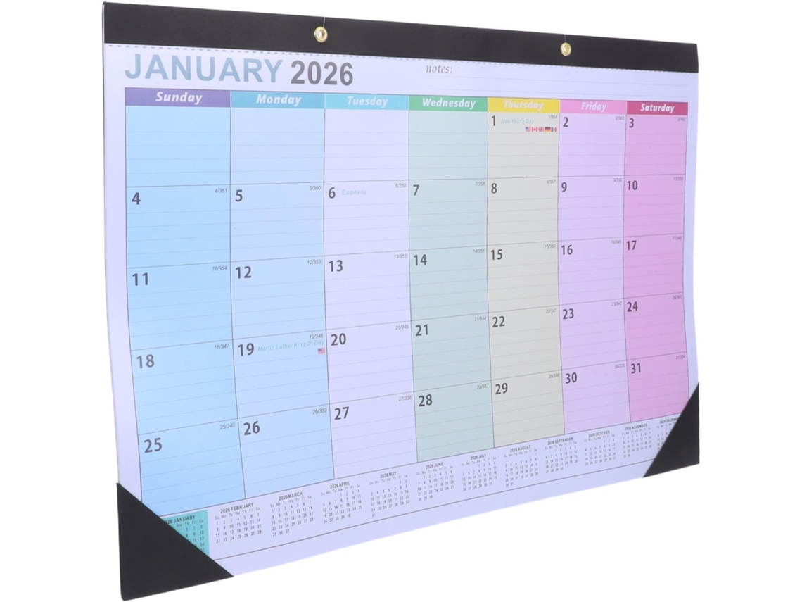 Calendário De Parede Mensal Em Inglês, Planejador Minimalista Para Escritório, Casa E Escola Gokoco