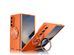 Capa Magnética Para Samsung Galaxy Z Fold 8 Ultra, Com Mag-safe Suporte Giratório De 360°,com Aba De Suporte. Laranja Hexinyigjly