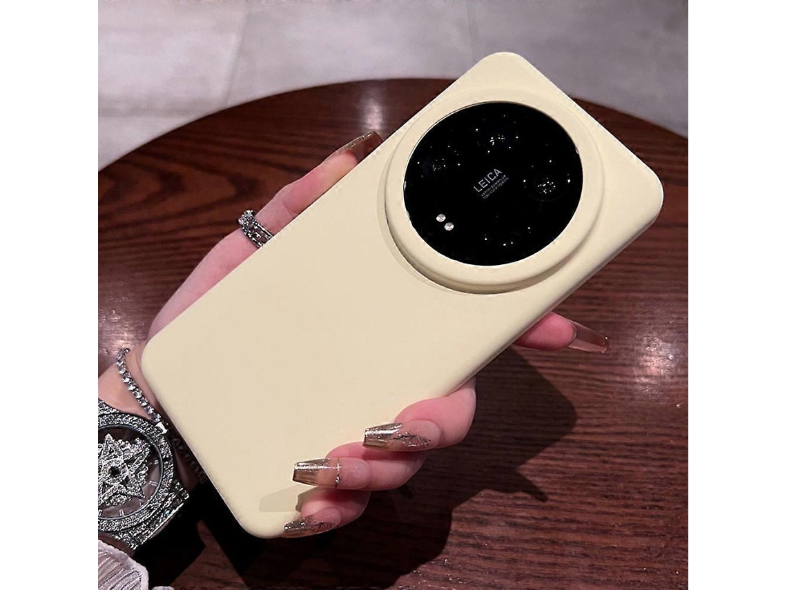 Capa Tkdaddy Para Xiaomi 14 Ultra De Silicone Líquido Suave Para A Pele Capa Para Celular Amarelo Claro